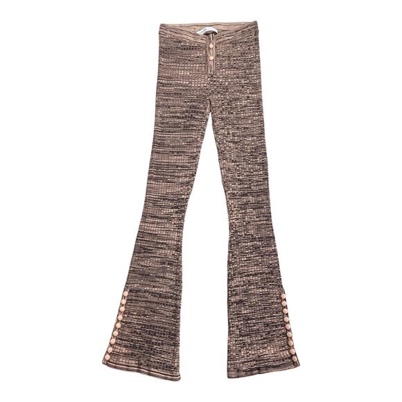 Live The Process Marl Ribbed Flare Knit Legging In Acai & Sand Dune XS - Picture 2 of 6
